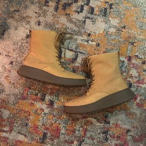 FitFlop F-MODE Nubuck Lace-Up Flatform Ankle Boots Size 10